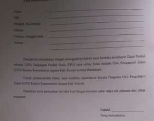 UPZ Akan Pungut Zakat Tunjangan Kinerja