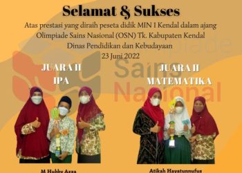 MIN 1 Kendal Sabet Juara 2 OSN Tingkat Kabupaten Kendal